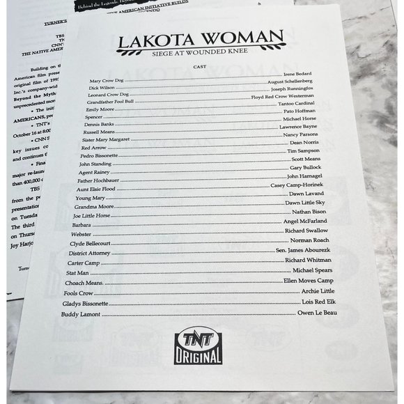 TNT Movie Press Kit Lakota Woman 94 Irene Bedard August Schellenberg Dean Norris - Picture 7 of 11